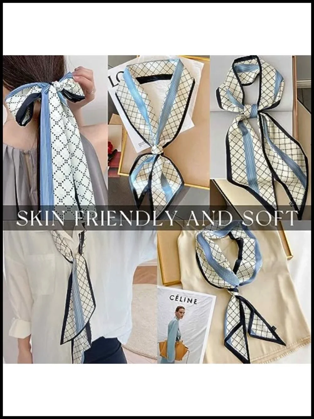 Silky Satin Hair Scarf for Women Lightweight Neck Scarf Wrap
